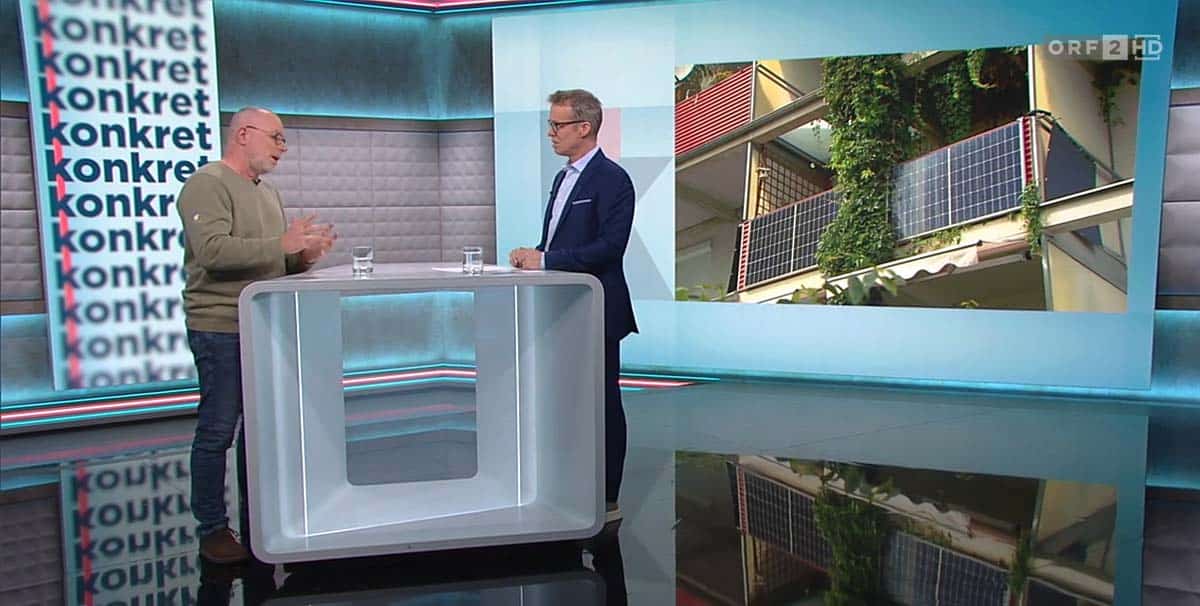 ORF konkret Sendung über Balkonkraftwerke mit Rudolf Raymann
